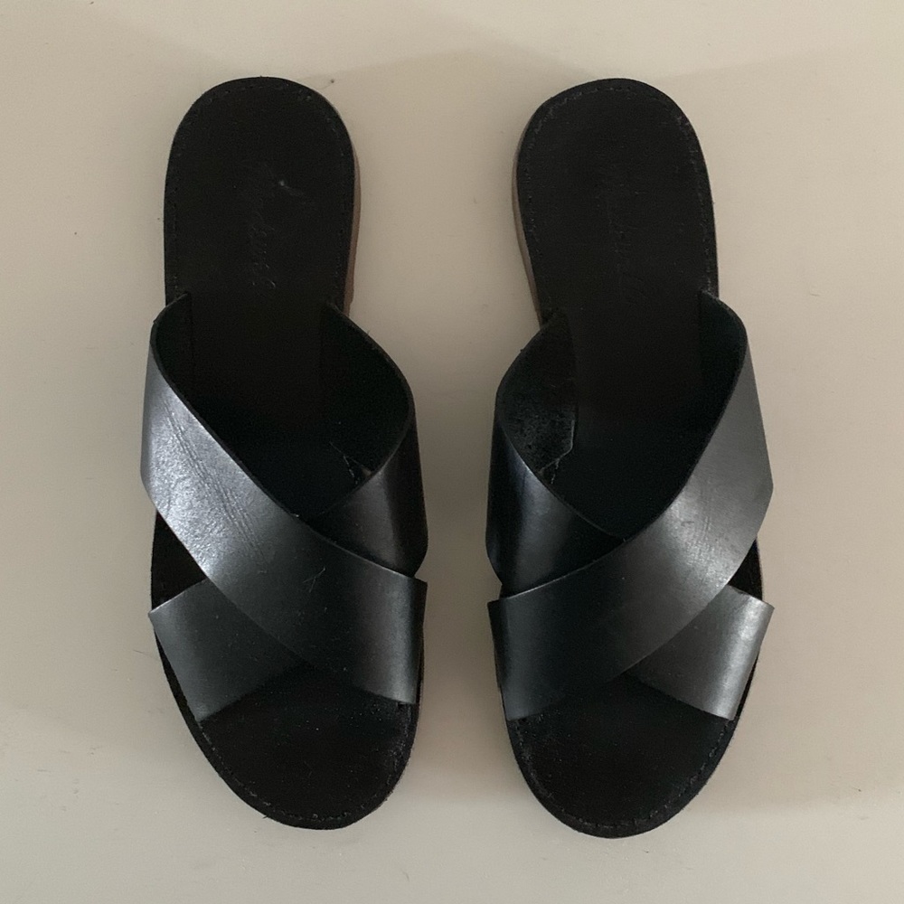 Madewell Raven Crisscross Slide Sandals